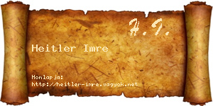 Heitler Imre névjegykártya
